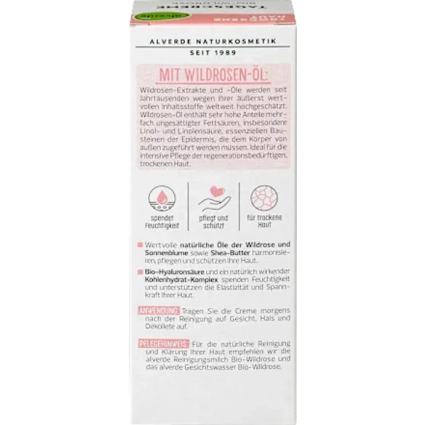 alverde crème de jour BIO à la rose sauvage – Image 4