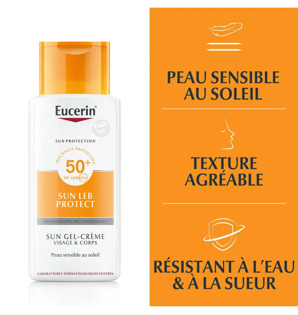 Eucerin Sun Protection Creme-gel Spf50 Leb Protect Visage Et Corps 150ml – Image 3